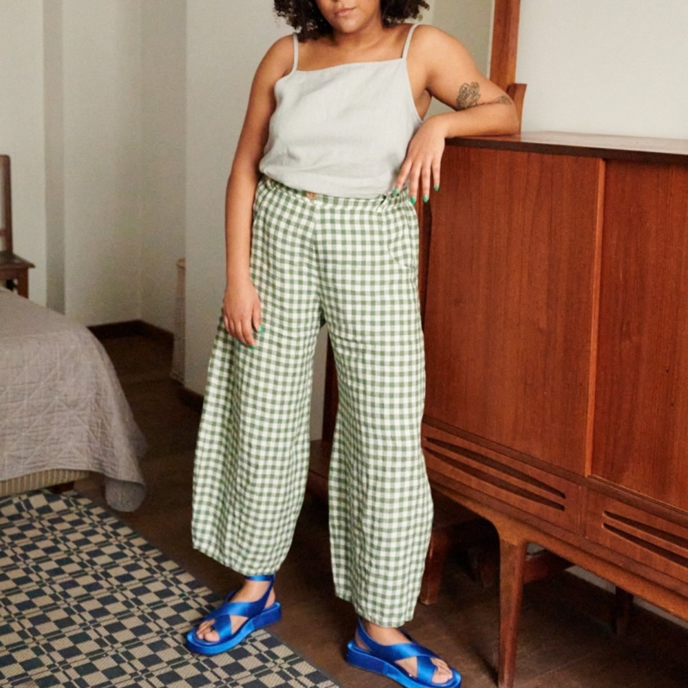 Linenfox Gingham Frankie Pants Sz L-XL
